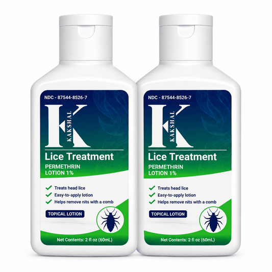Permethrin Lotion 1% Lice Treatment - 60ml Pack of 2.