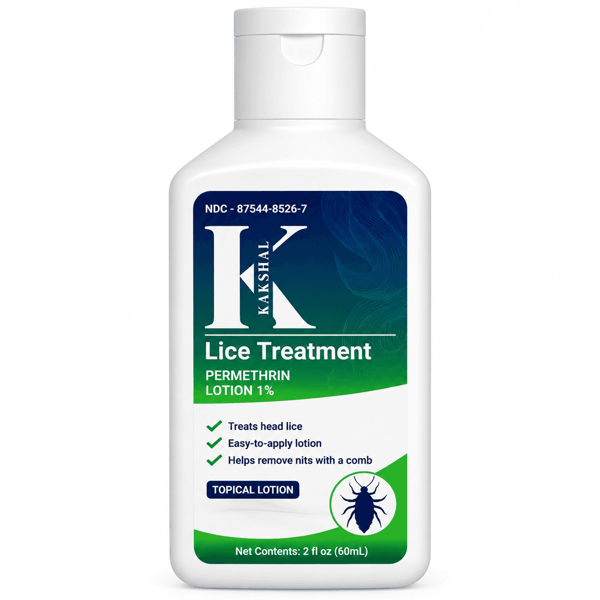 KAKSHAL® Permethrin Lotion 1% Lice Treatment – 60 mL.