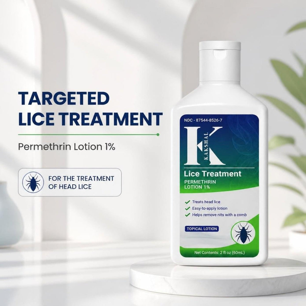 Permethrin Lotion 1% Lice Treatment - 60ml Pack of 1 - My Store